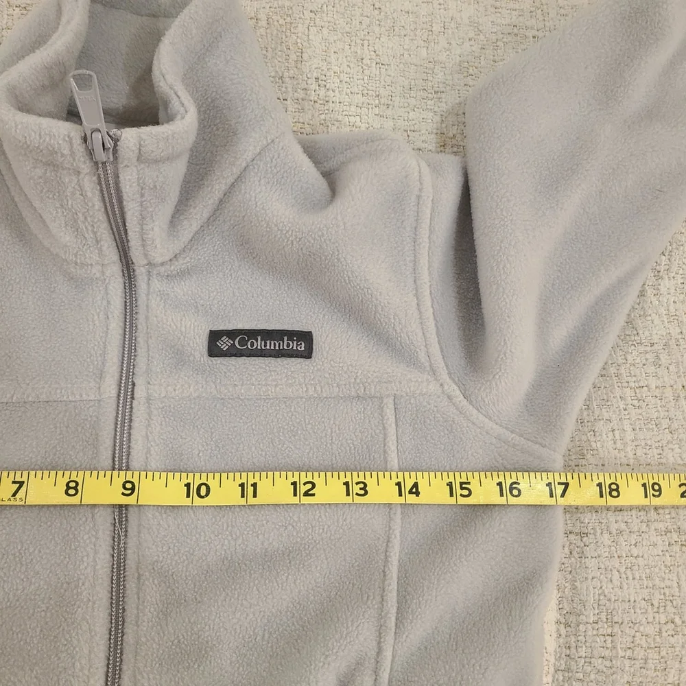 Columbia Kids Light Gray Gray Zip-Up Fleece Jacket Youth Size 8